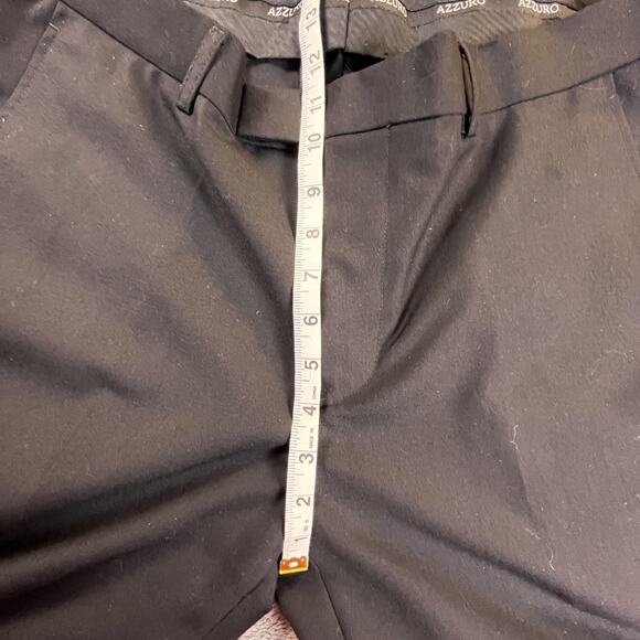 Azzuro Men’s Black Dress Pants 36 Short Wool-Touch Comfort Lined Slacks - Picture 6 of 10